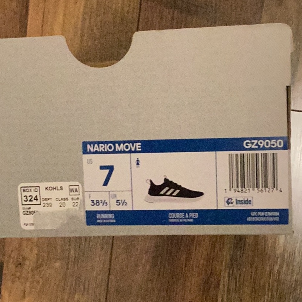 Adidas Nario Move Running Shoes - Black/White Sz 7 - Picture 7 of 10